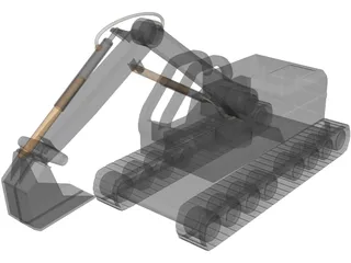 Excavator Digger 3D Model preview