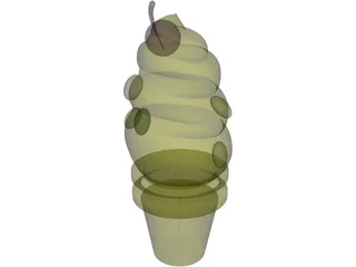Soft Ice Cream Cone 3D Model preview