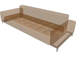 Couch Leather Pillow 3D Model preview