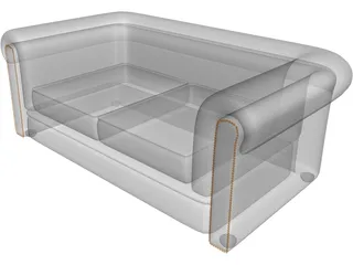 Couch Chesterfield Leather 3D Model preview