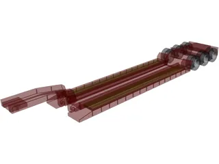 Lowboy Trailer 3D Model preview