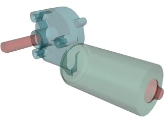 Worm Gear Motor 3D Model preview