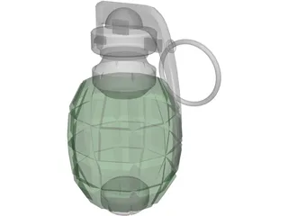 40 Segments Hand Grenade 3D Model preview
