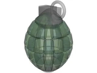 80 Articulated Segments Hand Grenade 3D Model preview