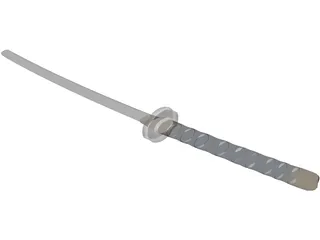 Short Katana Sword 3D Model preview