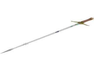 Medieval Thin Sword 3D Model preview