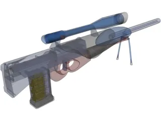 Sniper Rifle Shooting with Bullets 3D Model preview