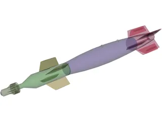GBU-12 Laser Guided Bomb Missile 3D Model preview