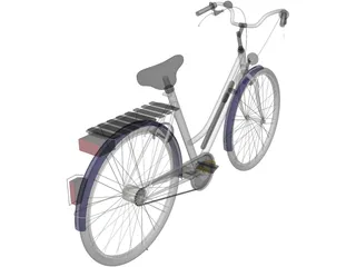 Bike Women City 3D Model preview