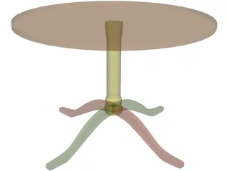 Wooden Round End Table 3D Model preview