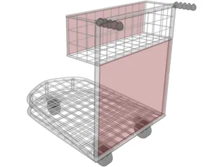 Airport Luggage Cart 3D Model preview