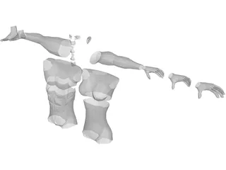 Modular Body Parts 3D Model preview