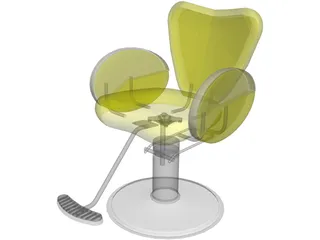 Salon Styling Chair 3D Model preview
