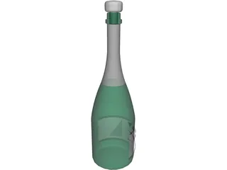 Champagne Bottle 3D Model preview