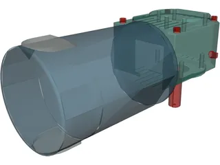 Worm Gear Motor Medium 3D Model preview