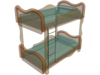Bunk Bed 3D Model preview