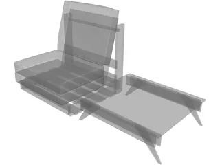 Sofa Outdoor 3D Model preview