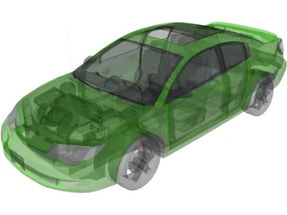 Saturn Ion Quad Coupe (2004) 3D Model preview