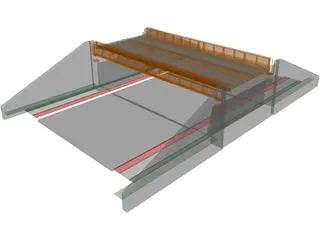 Thru Plate Girder Bridge 3D Model preview