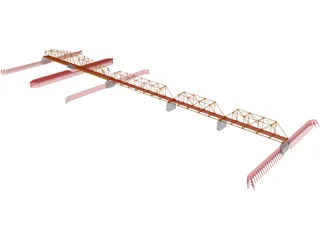 Swing Span Truss Bridge 3D Model preview