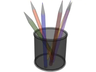 Pencils in the Box 3D Model preview