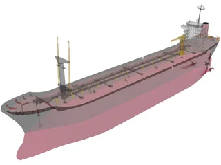Oil Tanker Ship 3D Model preview