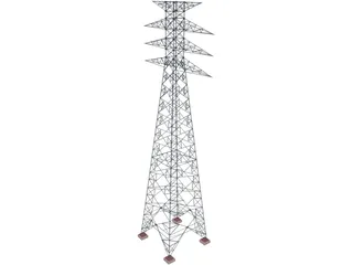 Power Transmission Tower 3D Model preview