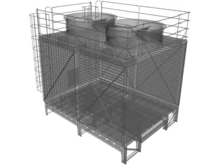 Cooler Tower 3D Model preview