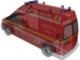 Volkswagen Transporter T5 Ambulance (2013) 3D Model preview