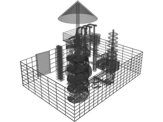 Oil Factory 3D Model preview