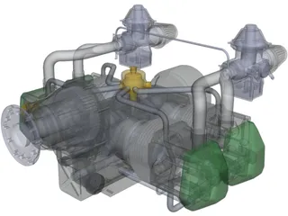 Rotax 912 Engine 3D Model preview