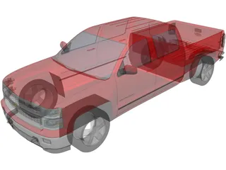Chevrolet Silverado Crew Cab (2014) 3D Model preview