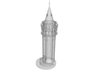 Galata Tower Turkey Istanbul 3D Model preview