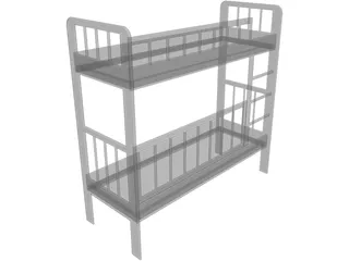 Two-Level Children Bed 3D Model preview