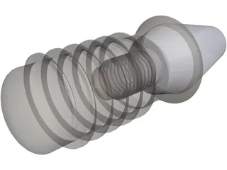 Dental Implant with Abutement 3D Model preview