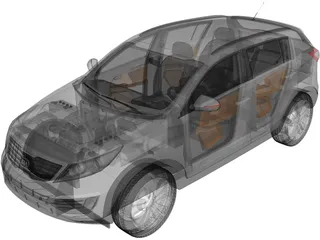 Kia Sportage (2012) 3D Model preview