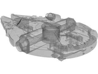 Star Wars Millenium Falcon YT-1300 3D Model preview