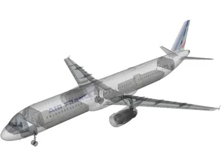 Airbus A320 Air France 3D Model preview