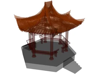 China Garden House 3D Model preview