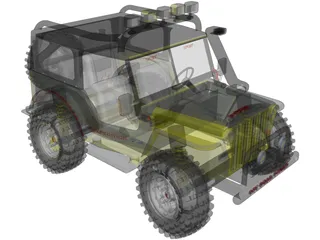 Jeep Wrangler 4x4 Expedition 3D Model preview
