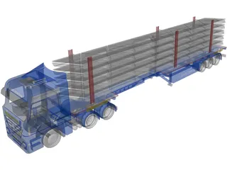 Mercedes-Benz Convoy Exeptionnel 3D Model preview
