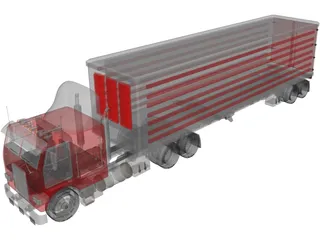 Freightliner Truck 3D Model preview
