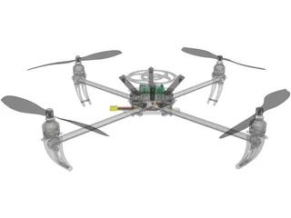 Talon Quad RC Heli Drone 3D Model preview