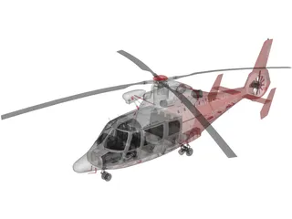 Eurocopter AS-365 Air Ambulance 3D Model preview