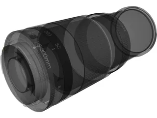 Canon Zoom Lens EF 75-300mm 1:4-5.6 3D Model preview