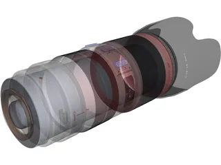 Canon EF 70-200mm f/2.8 L IS USM Lens 3D Model preview