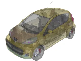 Peugeot 107 3D Model preview