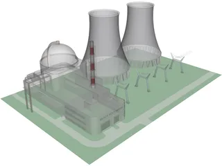 Black Rock River Nuclear Power Plant 3D Model preview