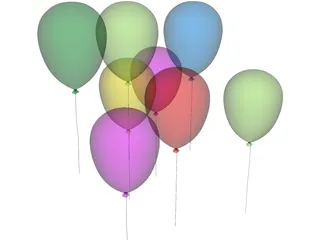 Balloons 3D Model preview