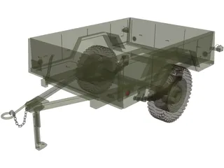 Military Trailer 3D Model preview